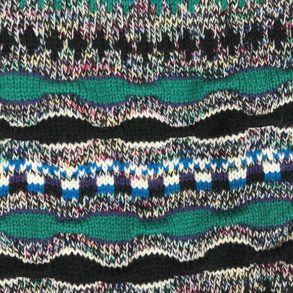 Vintage 90's Concrete Men's Sweater Abstract Knit Multicolor 3-D. Pattern Size L - Picture 10 of 10